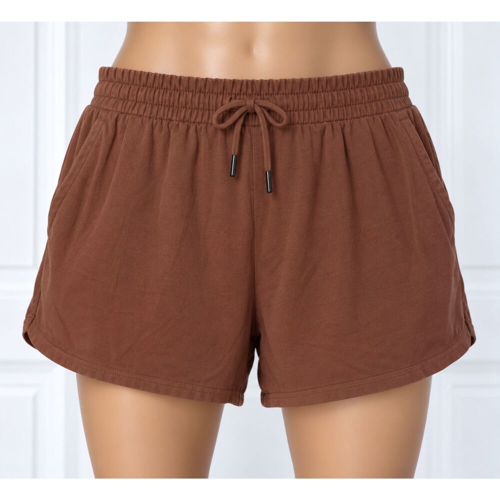 Members Mark Womens Shorts Large Rust Brown Pull On Drawstring Lounge NWT